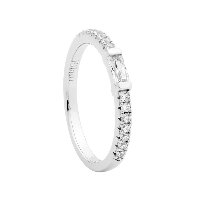 Ellani Sterling Silver Cz Band Ring 3