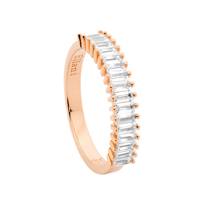 Ellani Sterling Silver Rgp Cz Ring