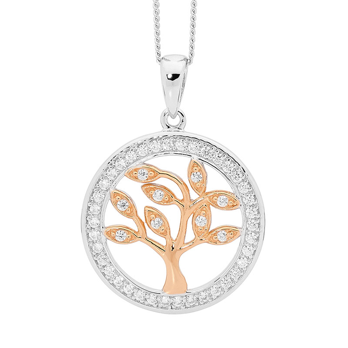 Ellani Sterling Silver Cz Rgp 'tree Of Life' Pendant 2