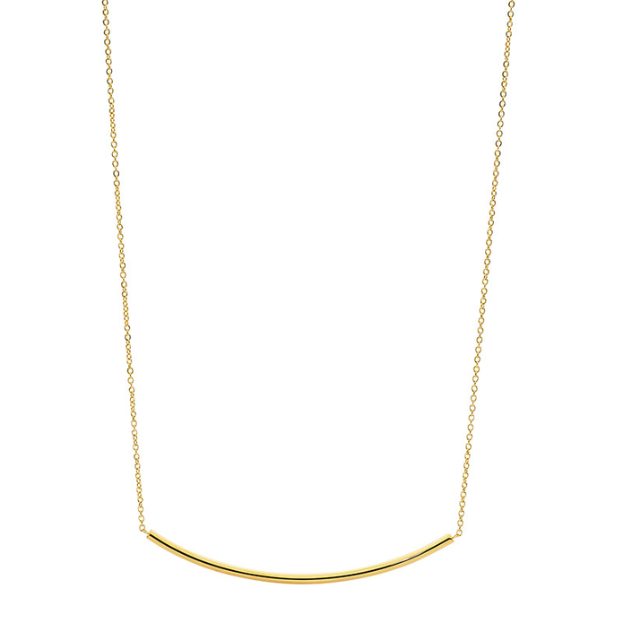 Ellani Stainless Steel Gp Curved Bar Necklace