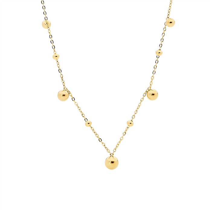 Ellani Stainless Steel Gp Ball Necklace