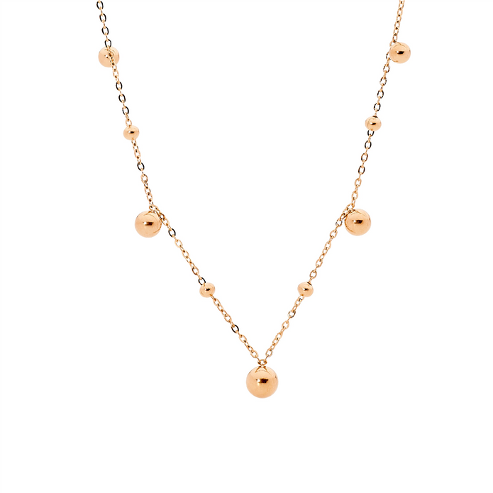 Ellani Stainless Steel Rgp Ball Necklace