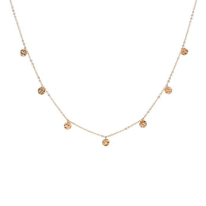 Ellani Stainless Steel Rgp 7x Disk Feature Necklace