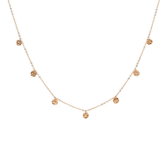 Ellani Stainless Steel Rgp 7x Disk Feature Necklace