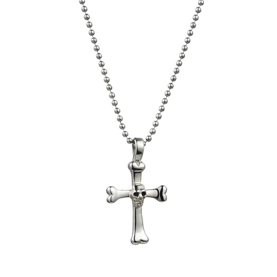 Stainless Steel Cross/skull Pendant