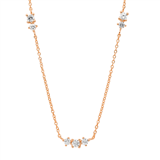 Ellani Sterling Silver Rgp Cz Necklace