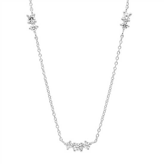 Ellani Sterling Silver Cz Necklace