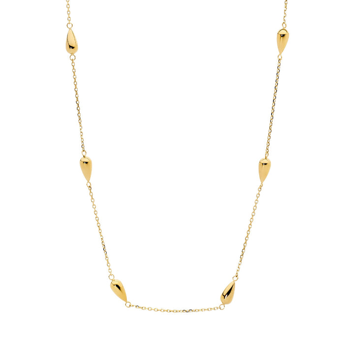 Ellani Stainless Steel Gp Tear Drop Necklace