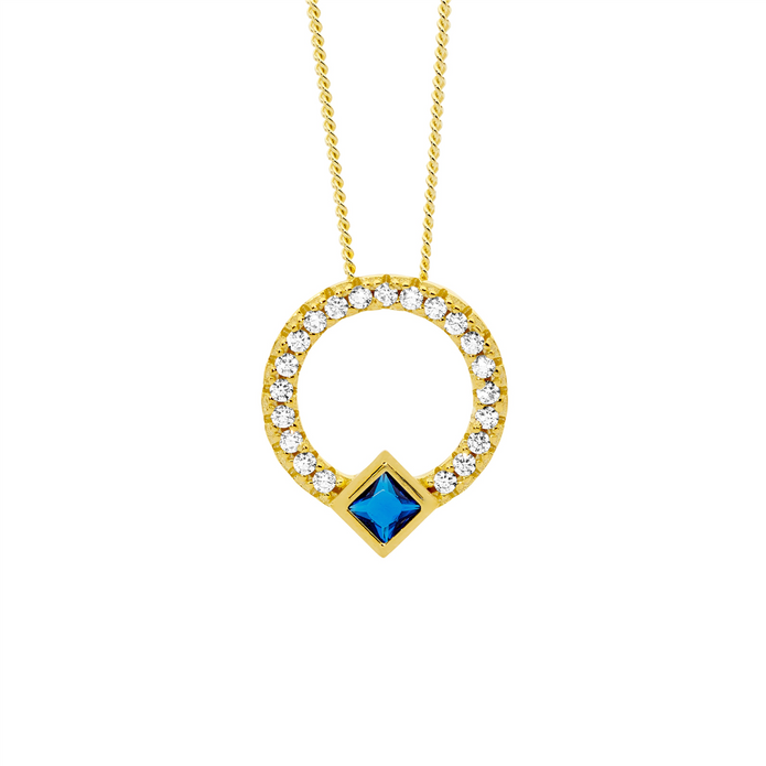 Ellani Sterling Silver Gp 13mm Open Circle Pendant