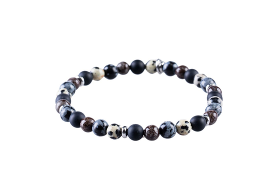 Multi Coloured Agate Bead Bracelet With Stainless Steel Disc