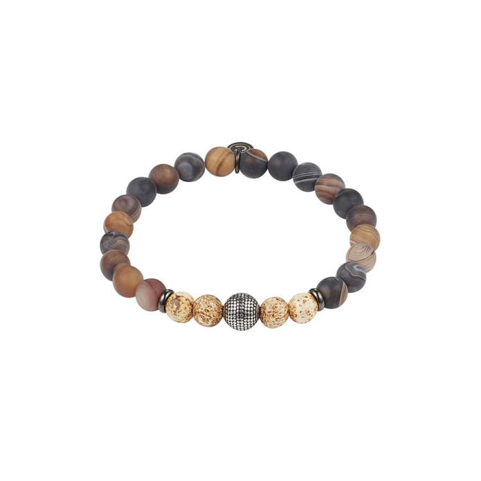 Matt Agate Earth Stone Beaded Bracelet
