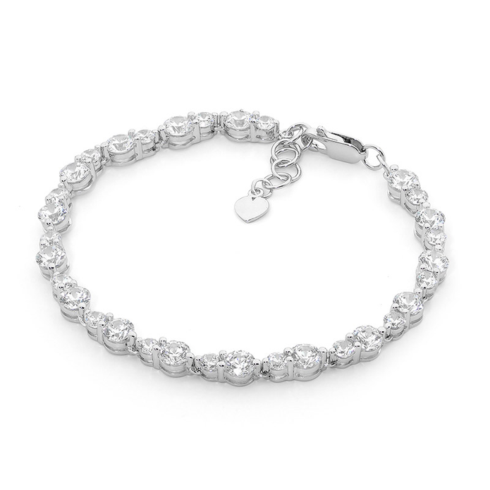 Ellani Sterling Silver Cz Bracelet