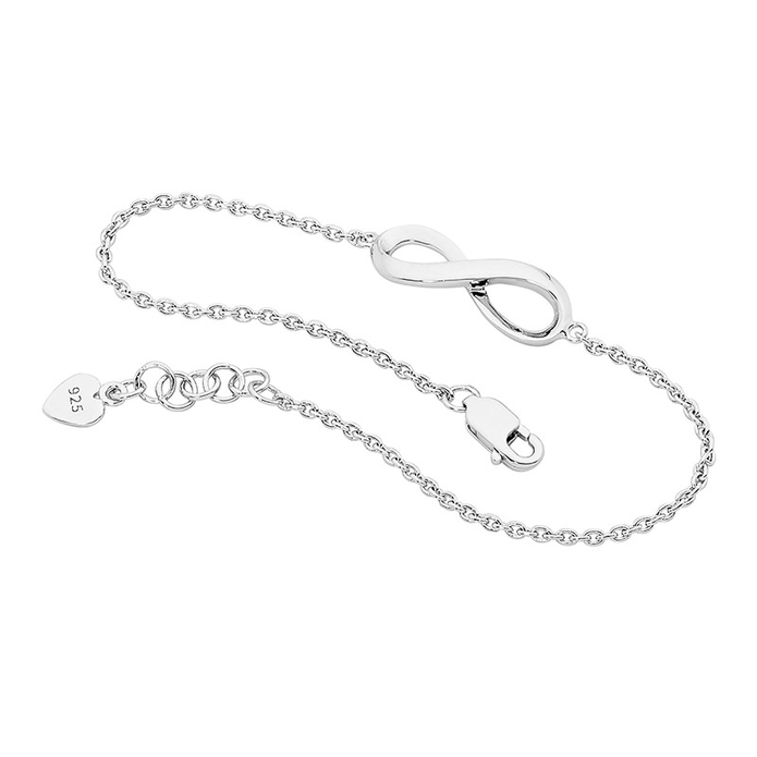 Ellani B197 Ellani Sterling Silver Infinity Bracelet.