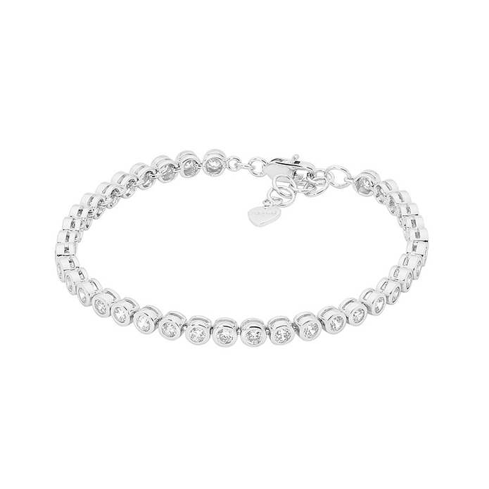 Ellani Sterling Silver 3mm Cz Tennis Bracelet