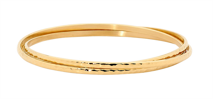 Ellani Stainless Steel Triple Linked Gp Bangle