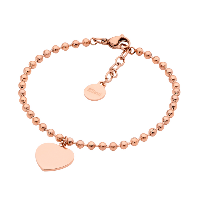 Stainless Steel Rgp Heart Ball Bracelet