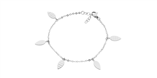 Ellani Stainless Steel Leaf Bracelet