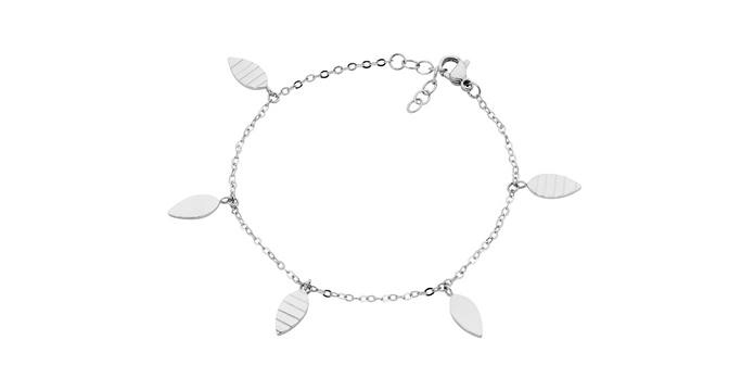 Ellani Stainless Steel Leaf Bracelet