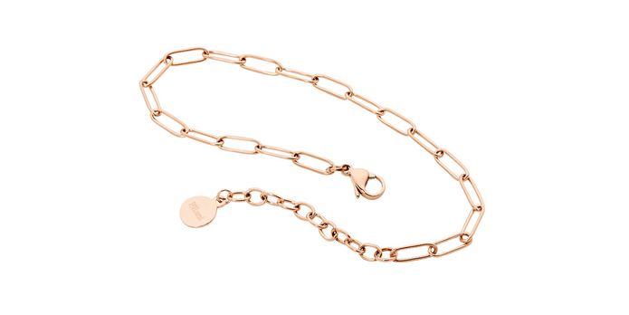 Ellani Stainless Steel Rgp Paperclip Chain Bracelet
