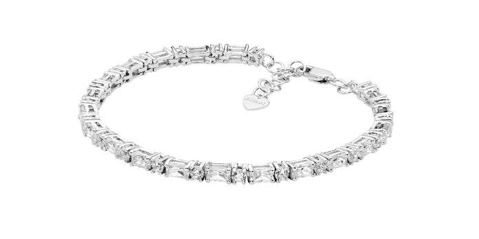 Ellani Sterling Silver Cz Tennis Bracelet