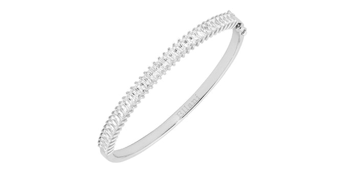 Ellani Sterling Silver Cz Bangle