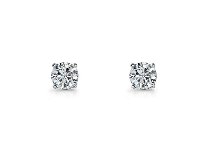 Ellani Sterling Silver 6mm Cz Stud Earrings
