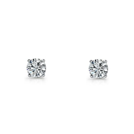 Ellani Sterling Silver 7mm Cz Stud Earrings