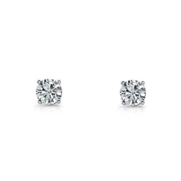 Ellani Sterling Silver 7mm Cz Stud Earrings