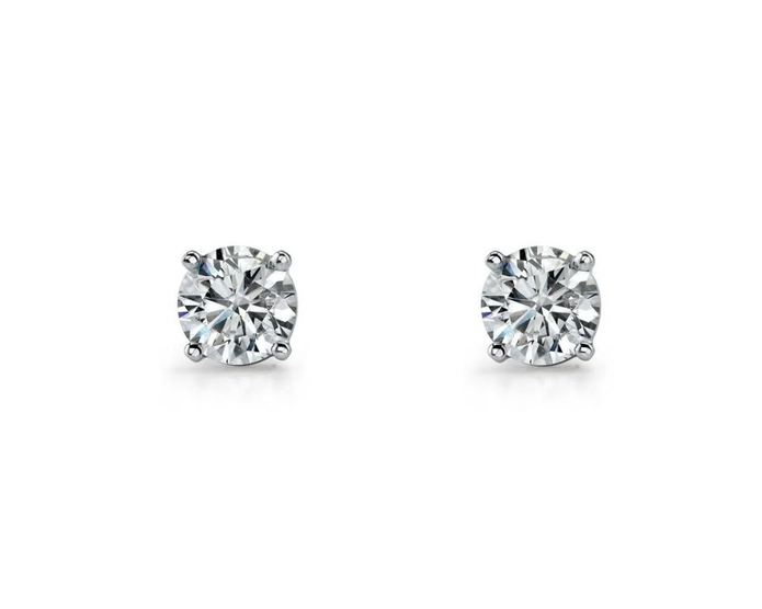 Ellani Sterling Silver 8mm Cz Stud Earrings