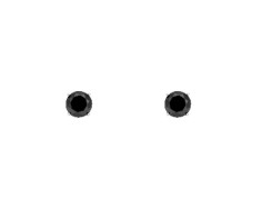 Ellani E130b-5 Ellani Sterling Silver 5mm Round Black Cz Claw Set Stud Earrings