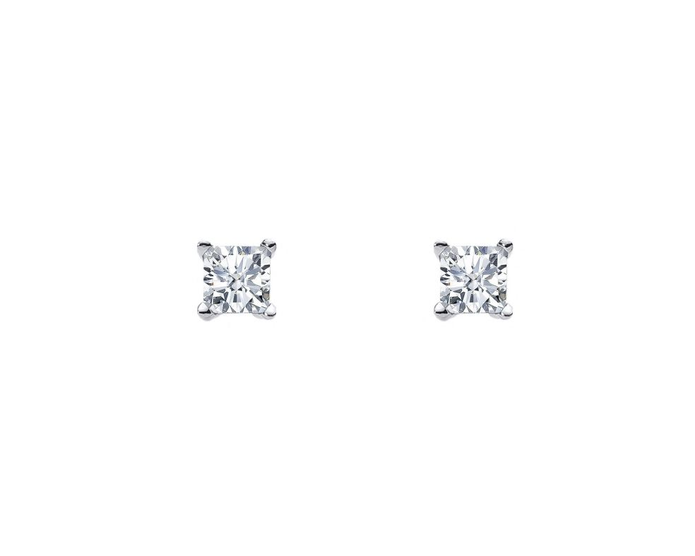 Ellani Sterling Silver 4mm Cz Stud Earrings