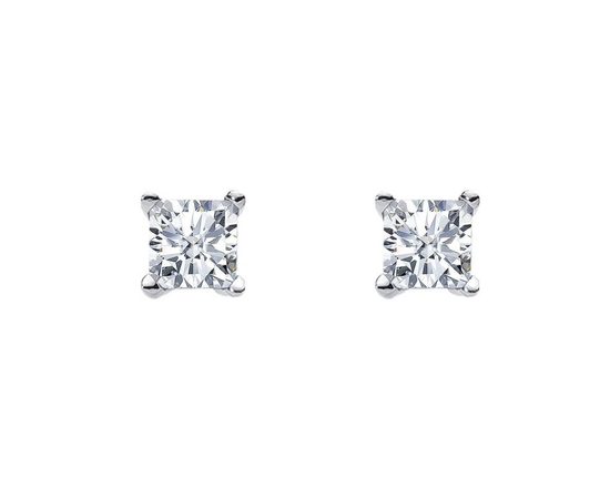 Ellani Sterling Silver 7mm Cz Stud Earrings 2