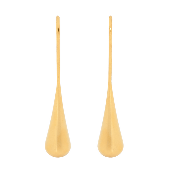 Ellani Stainless Steel Long Drop Gp Earrings