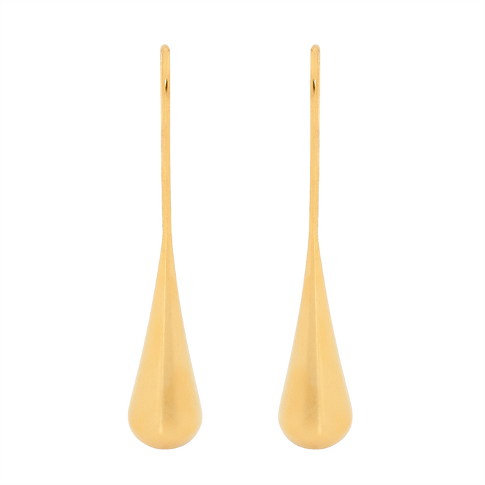 Ellani Stainless Steel Long Drop Gp Earrings