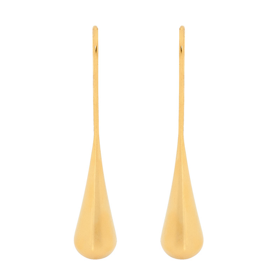 Ellani Stainless Steel Long Drop Gp Earrings