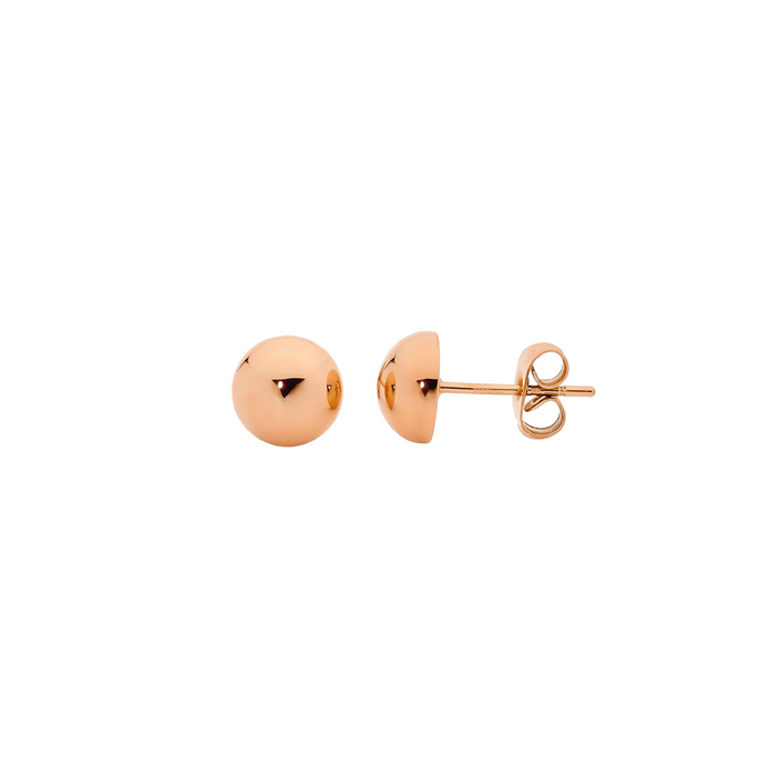 Ellani Stainless Steel 5mm Rgp Domed Stud Earrings