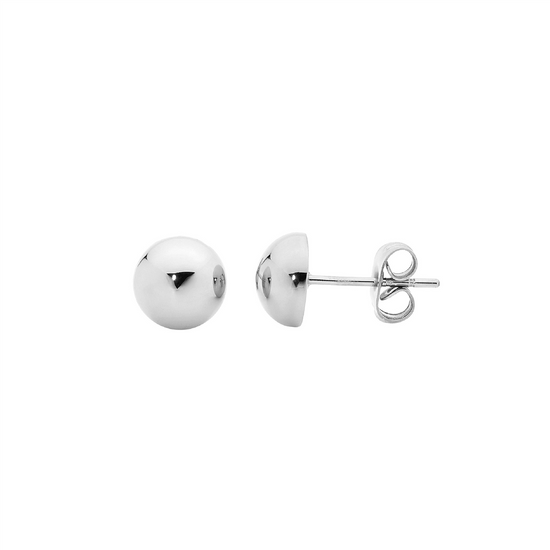 Ellani Stainless Steel 8mm Domed Stud Earrings