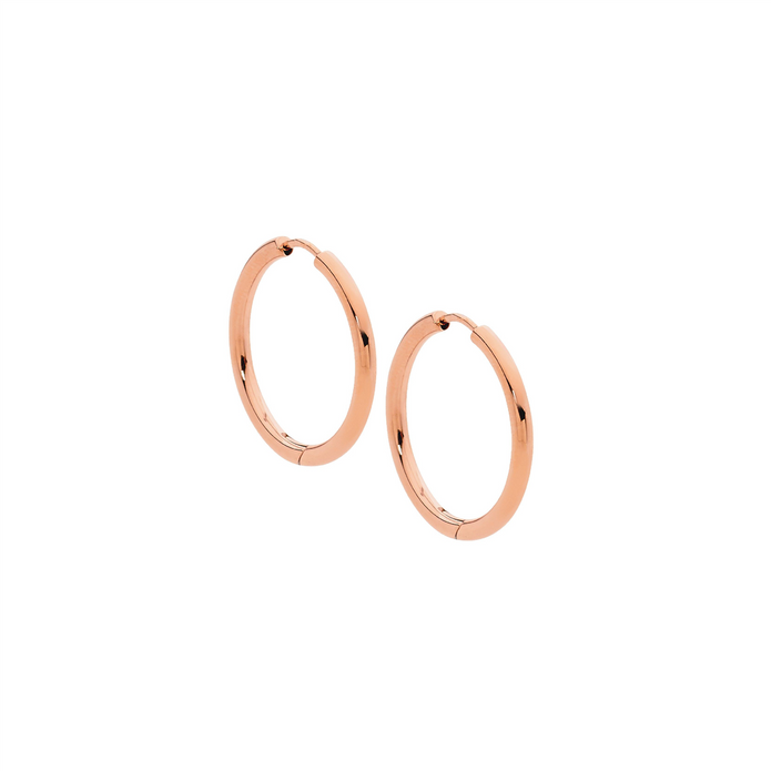 Ellani Stainless Steel Rgp 20mm Hoop Earrings
