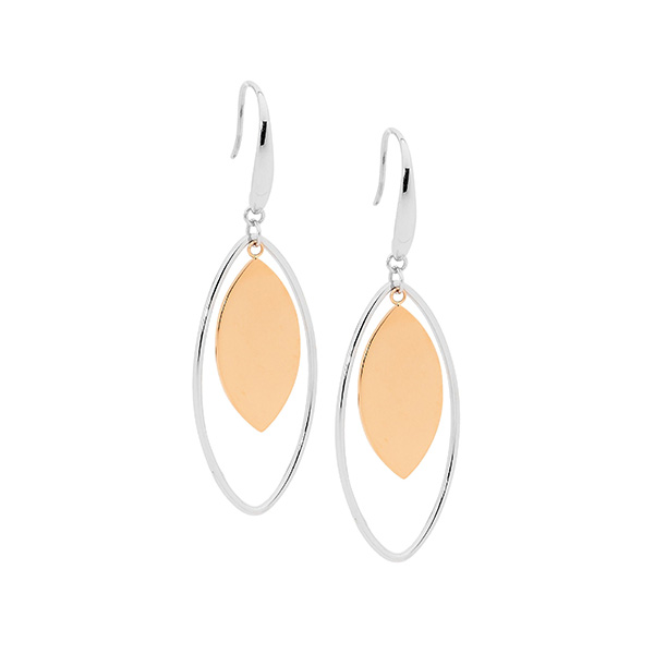 Ellani Stainless Steel Rgp Open Tear Drop Earrings 2