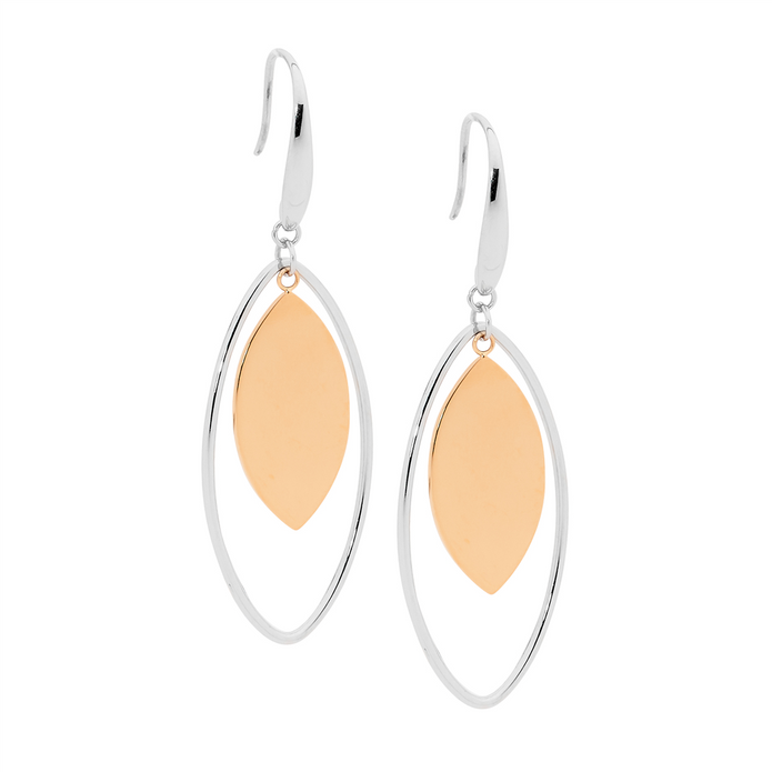 Ellani Stainless Steel Rgp Open Tear Drop Earrings 2