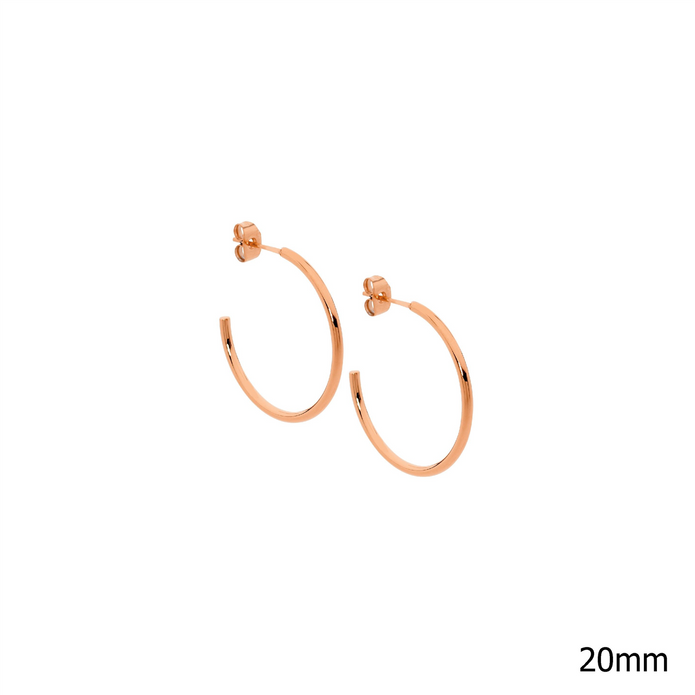 Ellani Stainless Steel Rgp 20mm Hoop Earrings 2