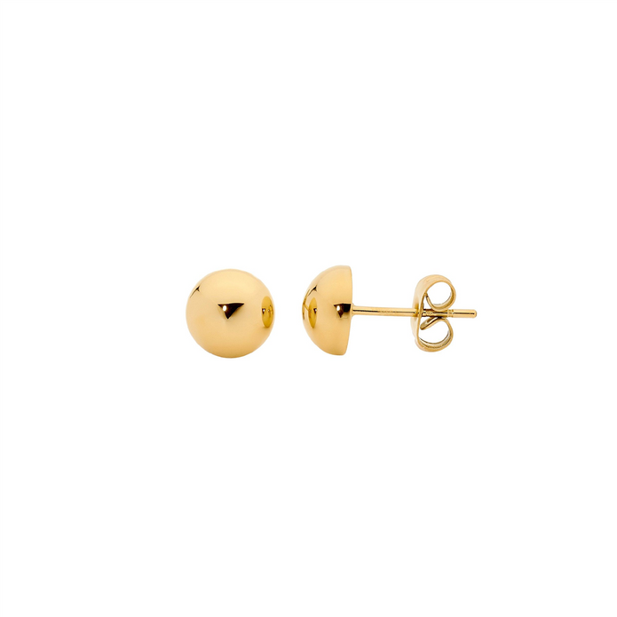 Ellani Stainless Steel 5mm Gp Domed Stud Earrings