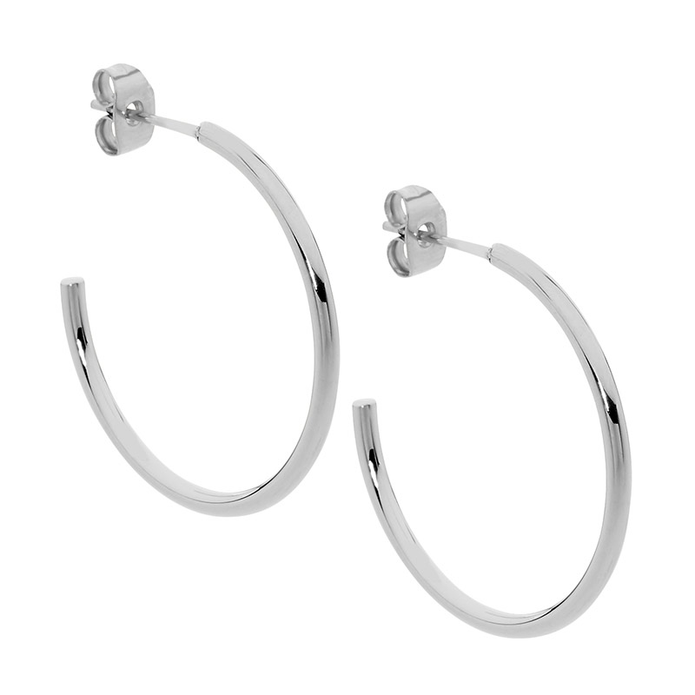 Ellani Stainless Steel 30mm Hoop Earrings