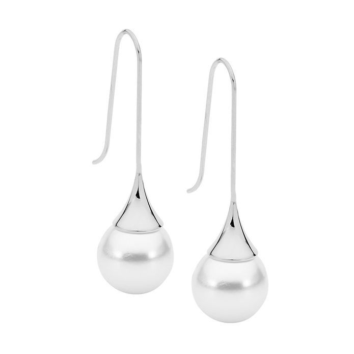 Ellani Stainless Steel Shell Long Drop Earrings