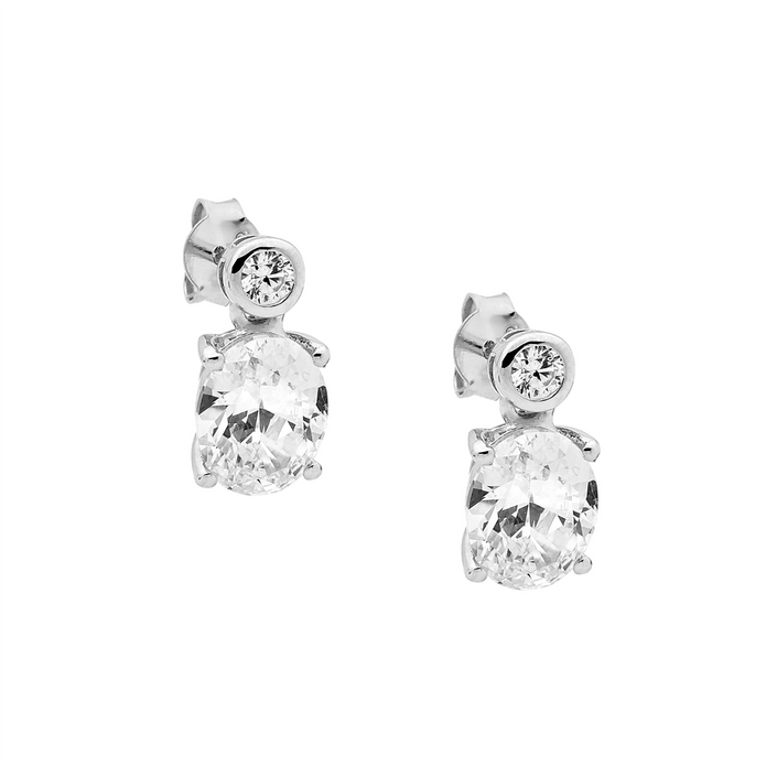 Ellani Sterling Silver Cz Drop Earrings 3