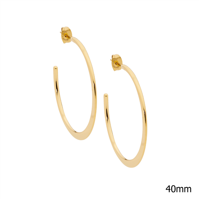 Ellani Stainless Steel Ygp 40mm Hoop Earrings