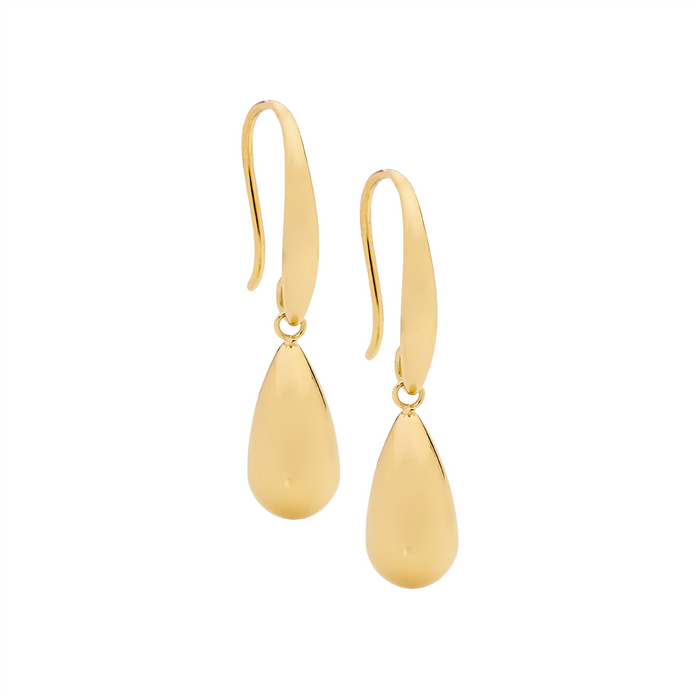Ellani Stainless Steel Gp Tear Drop Earrings