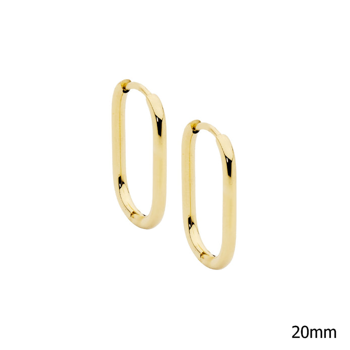 Ellani Stainless Steel Ygp 20mm Oval Hoop Earrings