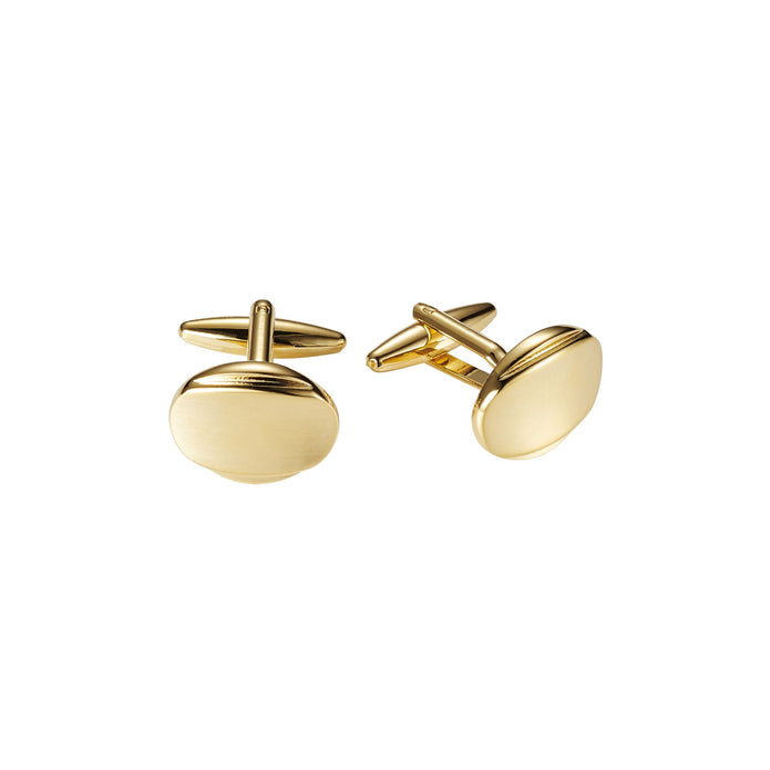 Stainless Steel Brushed And Polished Oval Cufflinks