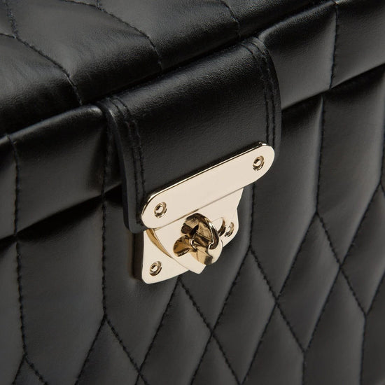 Wolf Caroline Medium Jewellery Case Black Leather.